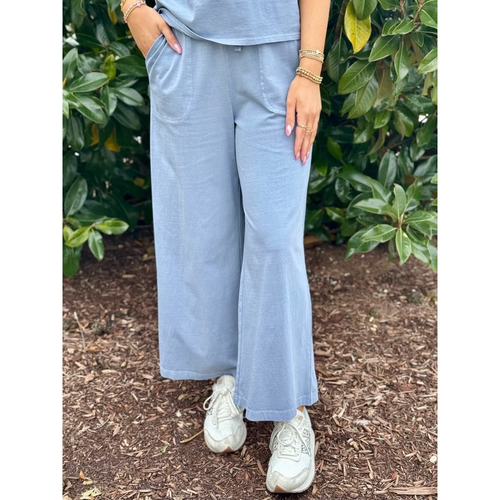 Cassidy Cotton Wide Leg Pants - Denim