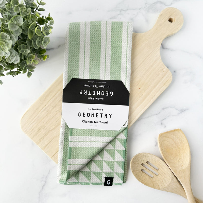 Geometry Double Sided Tea Towel - Pistachio