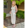Jessie Soft Linen Smocked Top Jumpsuit - Natural - FINAL SALE