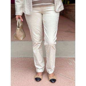 Democracy "Ab" solution Corduroy Straight Leg Pants-  Blanched Almond