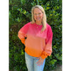 Calypso Essential Corded Crew Neck Sweatshirt - Ombre Pink/Orange