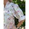 Landria Ruffle Collar Front Button Blouse - Pink Multi