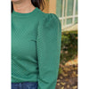 Evie Embossing Textured Sweatshirt - Hunter Green