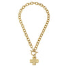 Susan Shaw Gold Cross Front Toggle Necklace