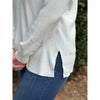 Millie V-Neck Waffle Knit Long Sleeve Top - Off White