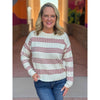 Marilyn Textured Stripe Sweater - Brick