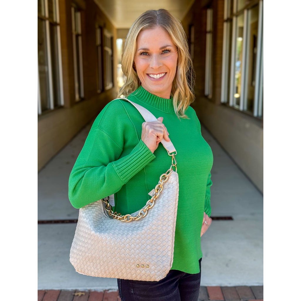 Jodi Mock Neck Pullover Sweater - Green