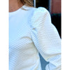 Evie Embossing Textured Sweatshirt - Ivory