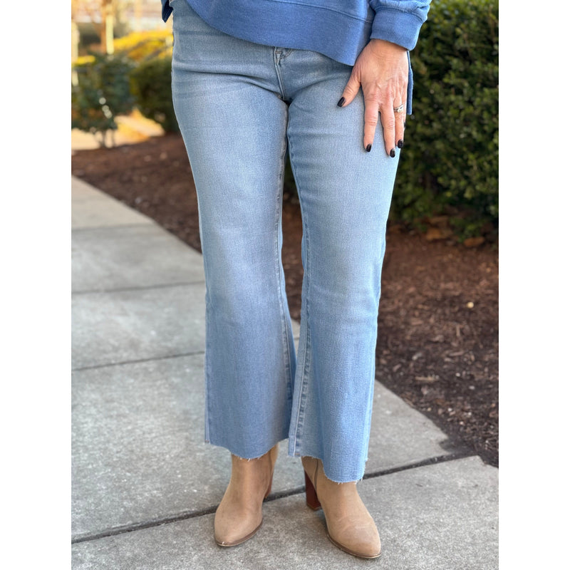 Mica High Rise Cropped Flare - Super Soft - Power Blue