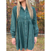 Hayden Corduroy Baby Doll Dress - Hunter Green - FINAL SALE