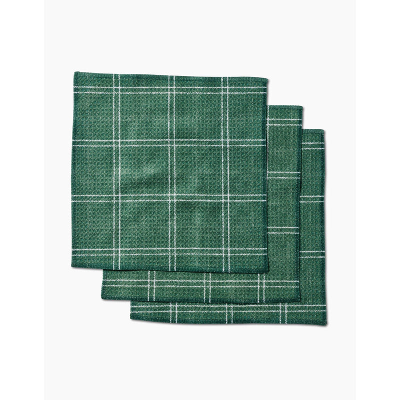 Geometry Dishcloth Set - Pine Forest Plaid