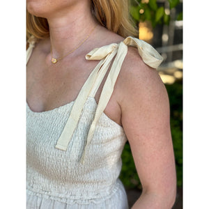 Jessie Soft Linen Smocked Top Jumpsuit - Natural - FINAL SALE