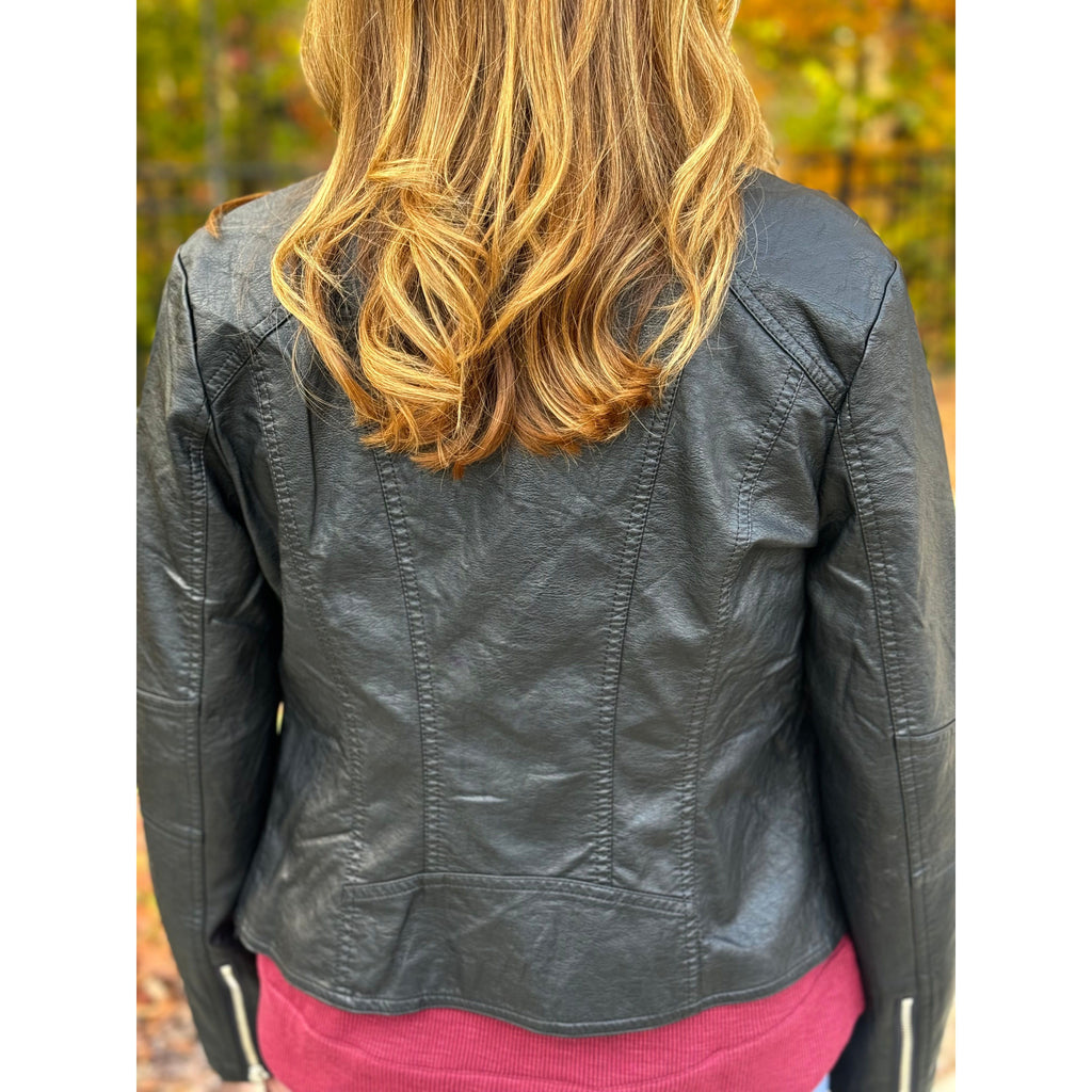 Roxy Classic Faux Leather Jacket - Black