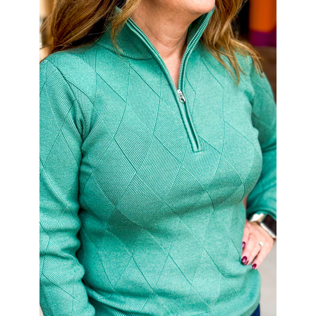 Varley Lawson Half-Zip Knit - Deep Sea