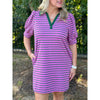 Audra V-Neck Puff Sleeve Dress - Orchid