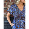 Bruceton Floral Smocked Dress - Brown/Blue