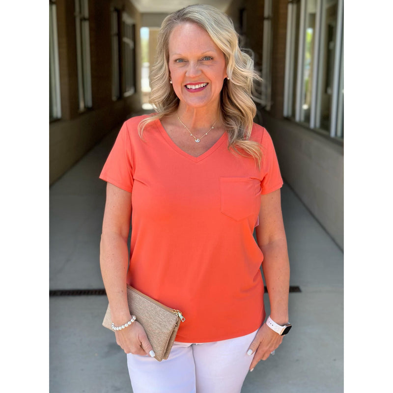 Grace and Lace True Fit Perfect Pocket Tee - Apricot