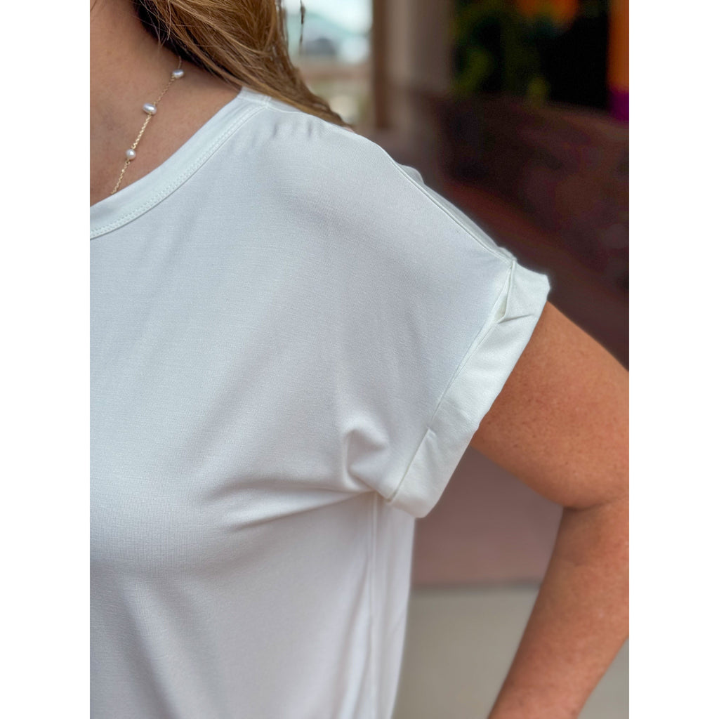 Ronan Classic Bamboo Modal Crew Neck Tee - Off White