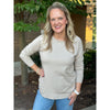 Eileen Basic Boat Neck Long Sleeve Pullover Sweater - Taupe