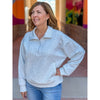 Georgina Scuba Half Zip Pullover - Light Heather Grey