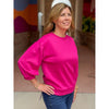 Vienna Peasant Sleeve Sweatshirt - Magenta
