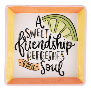 Colorful Friendship Refreshes Soul Trinket Tray