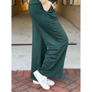 Leah Buttery Soft Knit Sweatpants - Evergreen