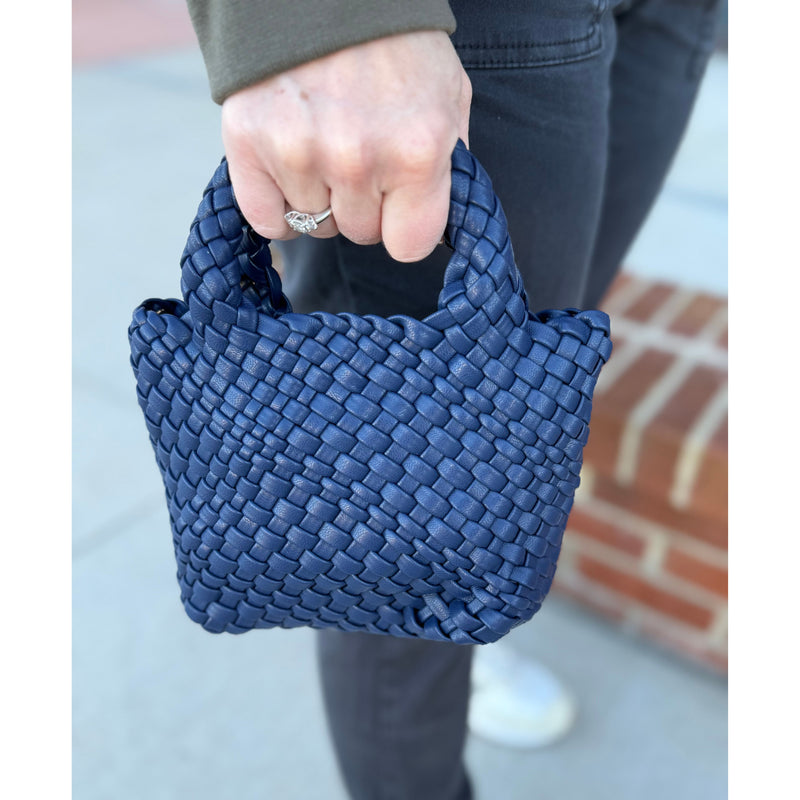 Braided Clutch - Navy