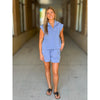 Greta Elastic Waist Shorts - Blue