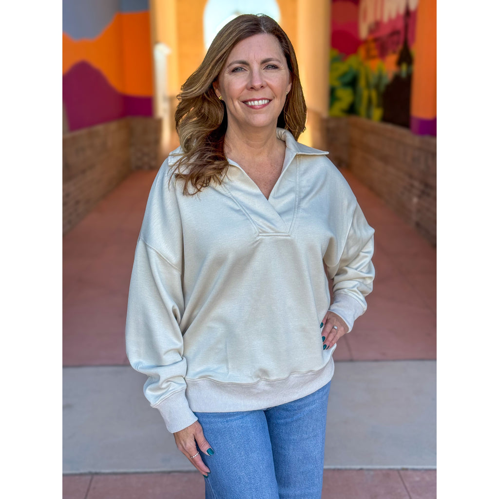 Melinda Buttery Soft Knit Pullover - Ecru