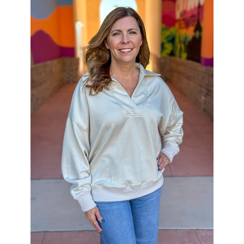 Melinda Buttery Soft Knit Pullover - Ecru