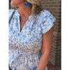 Harper Floral Tiered Midi Dress - Blue