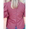 Bailey Plaid Ruffled Mock Neck Top - Red
