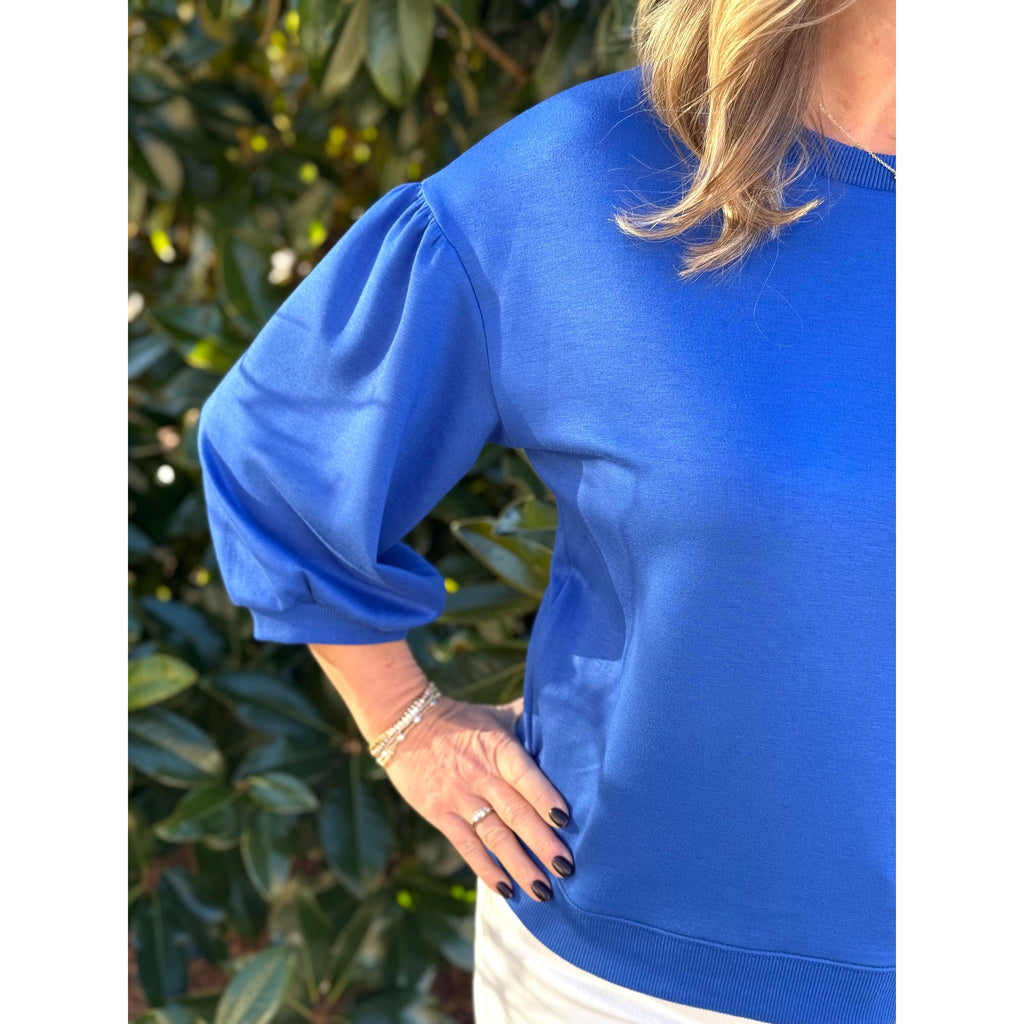 Vienna Peasant Sleeve Sweatshirt - Royal