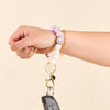 Hands-Free Keychain Wristlet - Lilac Bloom