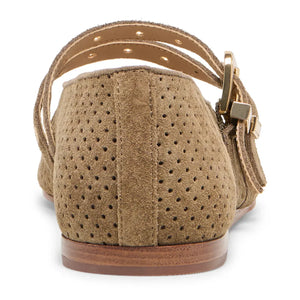 Dolce Vita Baylee Grommet Ballet Flats Perforated Suede - Olive