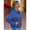 Georgina Scuba Half Zip Pullover - Blue Indigo