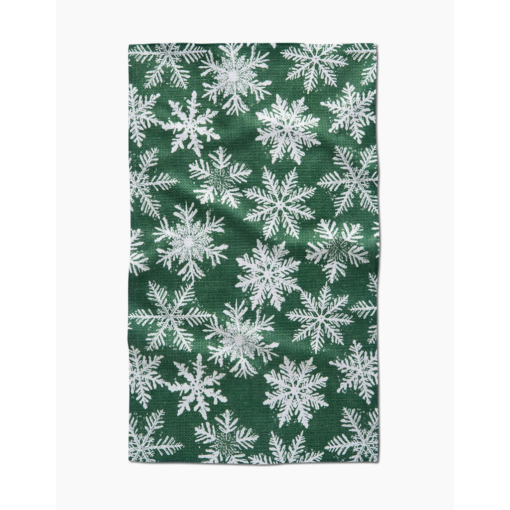 Geometry Tea Towel - Snowy Days Green