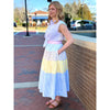 Annie Striped Colorblock Midi Dress - Pastel