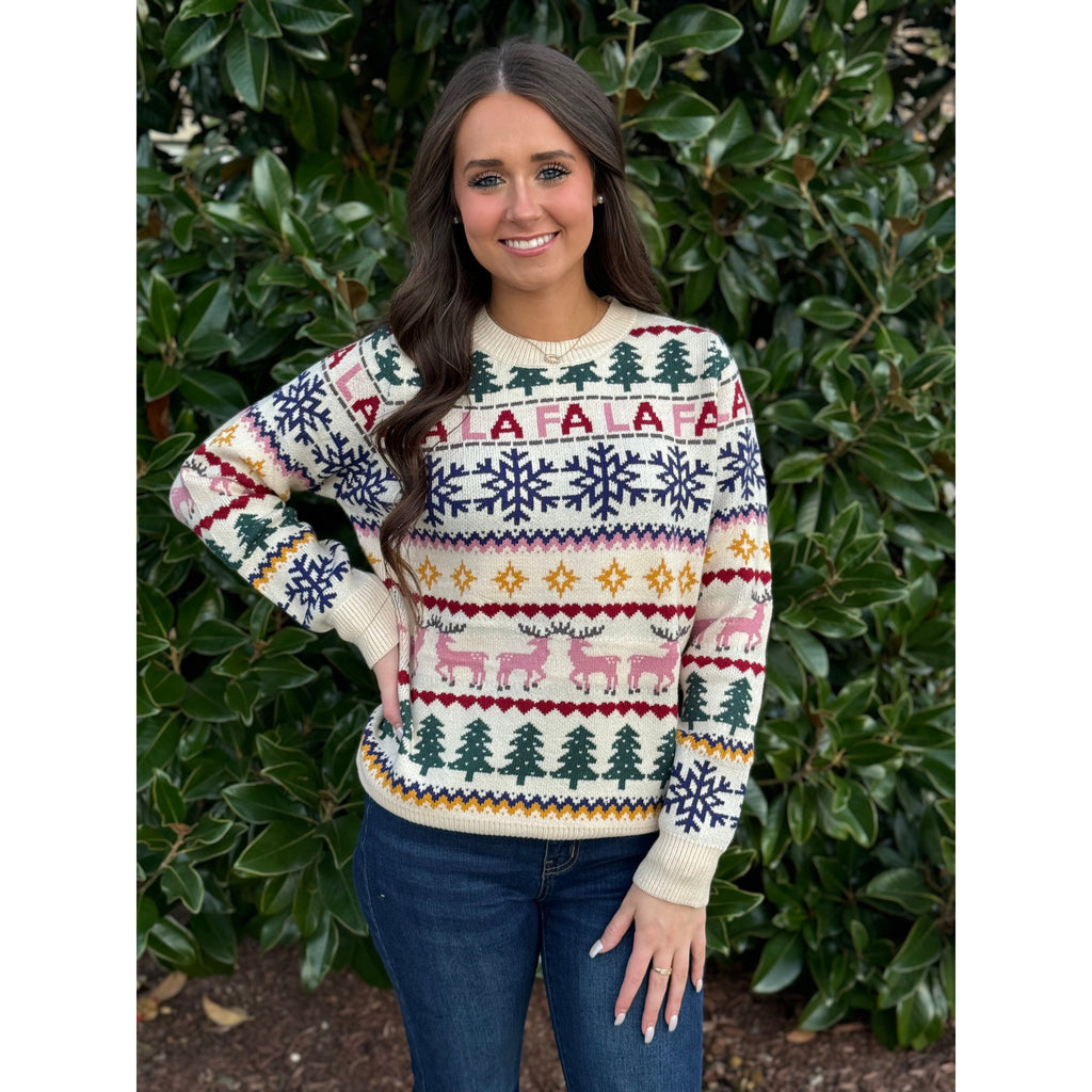 Grace and Lace Fa La La Christmas Intarsia Sweater