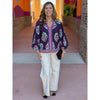 Brandy Boho Floral Print Tunic Top - Plum