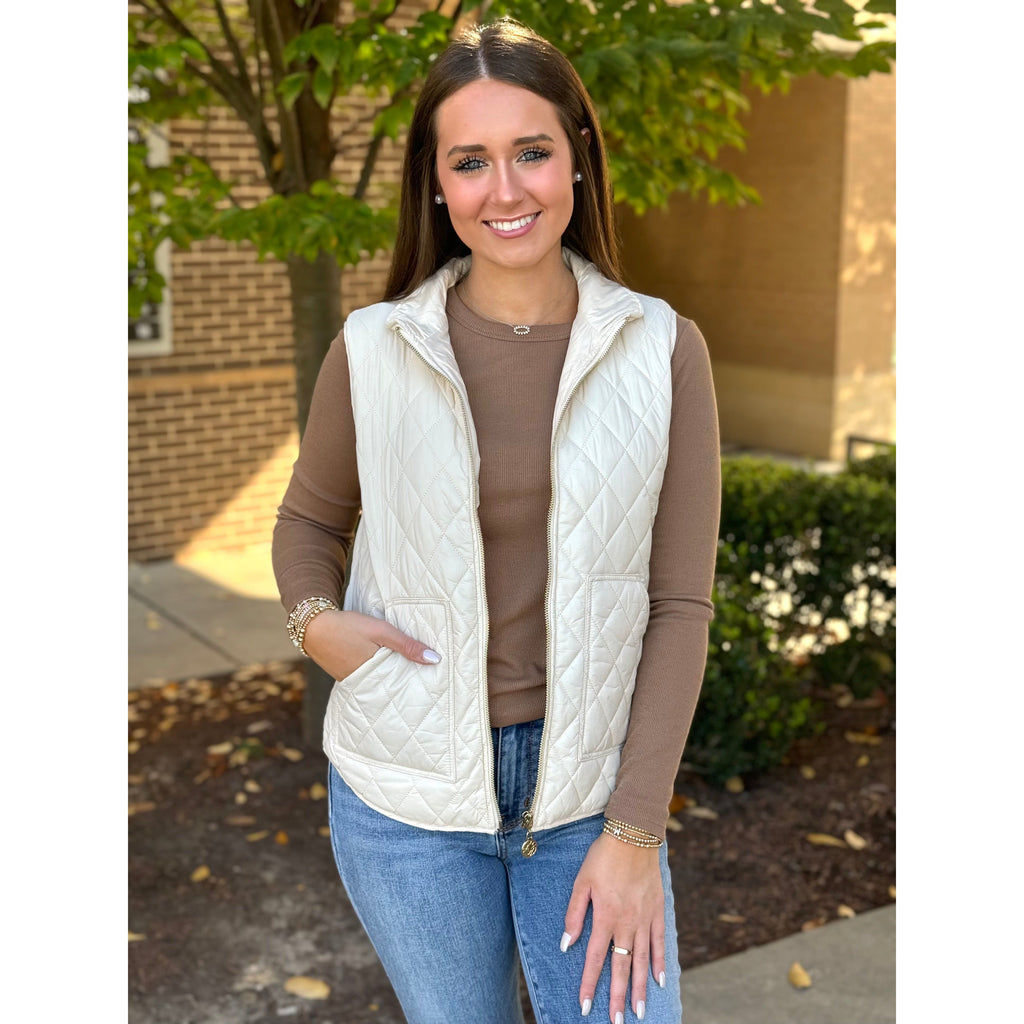 Gracie Puff Vest - Ivory