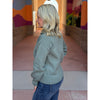 Gizelle Mock Neck Zipper Down Sweater Jacket - Dusty Jade
