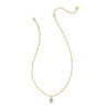 KENDRA SCOTT HALLIE SHORT PENDANT NECKLACE GOLD SKY BLUE MOTHER OF PEARL