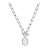 KENDRA SCOTT DAPHNE LINK AND CHAIN NECKLACE SILVER IVORY MOTHER OF PEARL