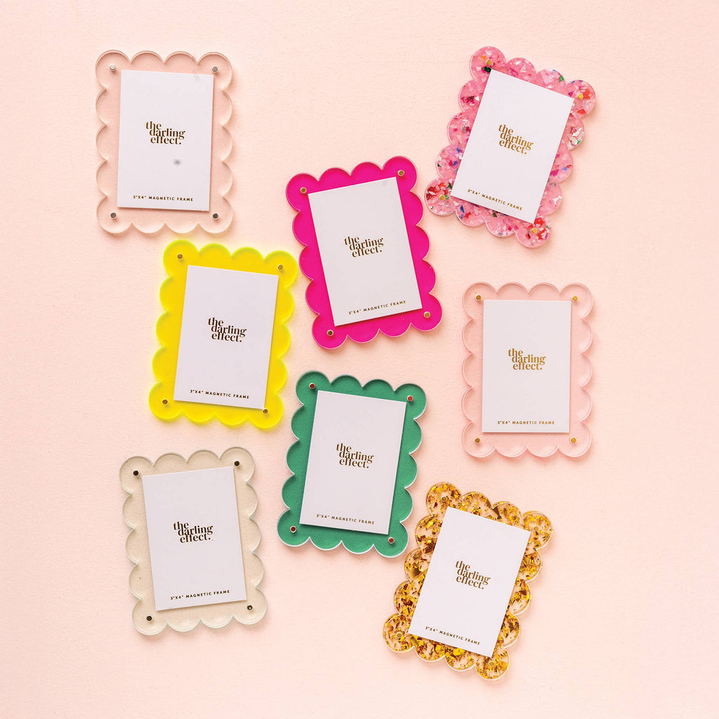 Mini Acrylic Picture Frame Magnet - Confetti Gold