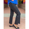 Vervet Alison Mid Rise Raw Step Hem Kick Flare Jeans - Black