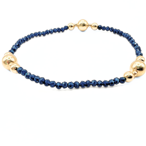 Erin Gray Nantucket Shimmer Collection 14k Gold - Filled Beaded Bracelet - Navy