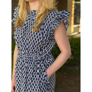 Gloria Tiered Midi Dress - Navy