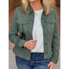 Liverpool Los Angeles Peplum Hem Trucker Jacket - Martini Olive